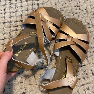 Salt Water Rose Gold Leather Sandals